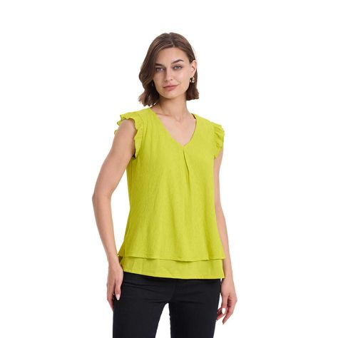 Polera Mujer Doble Capa Y Pinza Verde Pistacho Fashions Park-0