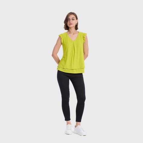 Polera Mujer Doble Capa Y Pinza Verde Pistacho Fashions Park-3