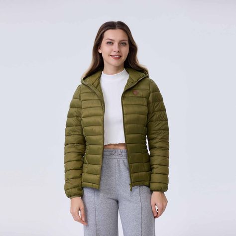 Parka Mujer Corta Verde Militar-1