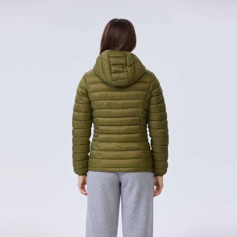 Parka Mujer Corta Verde Militar-2