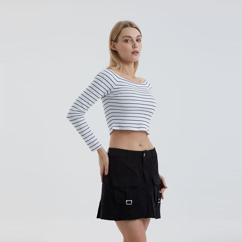 Polera Mujer Off Shoulder Blanco / Negro-1