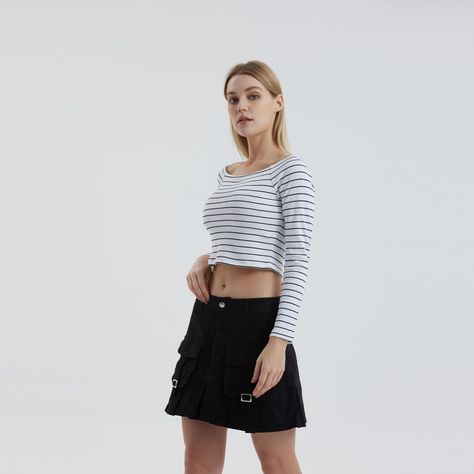 Polera Mujer Off Shoulder Blanco / Negro-2
