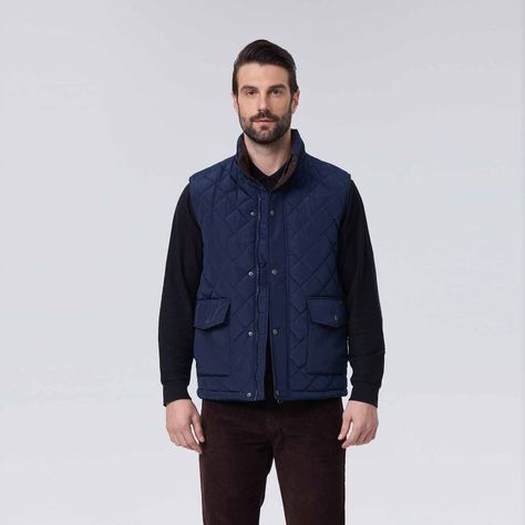 Parka Hombre Rombos Azul Marino-1