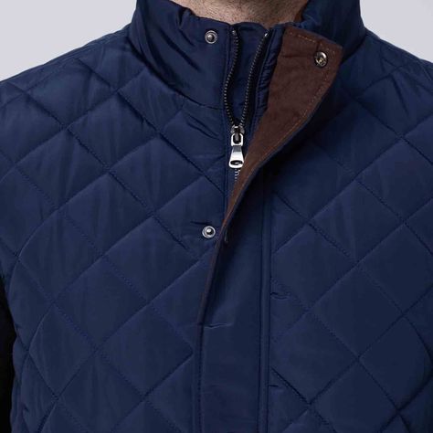 Parka Hombre Rombos Azul Marino-3