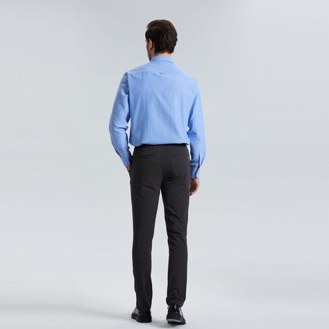 Camisa Oxford Azul Hombre-2