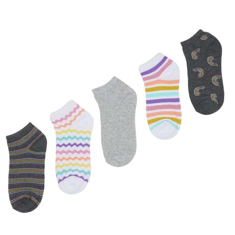 Calceta Mujer Pack 5 Deportiva Print Gris Fashion´s Park-0
