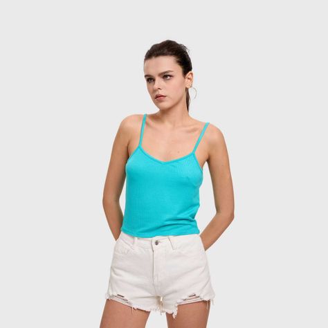 Polera Mujer Pabilo Crop Aqua Fashion's Park-1