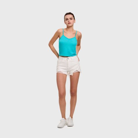 Polera Mujer Pabilo Crop Aqua Fashion's Park-3