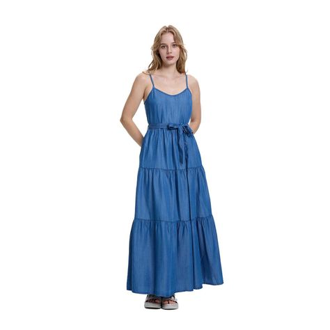 Vestido Mujer Largo Azul Fashions Park-0