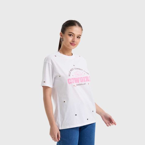 Polera Mujer Ojetillo Oversize Blanco Fashion's Park-1