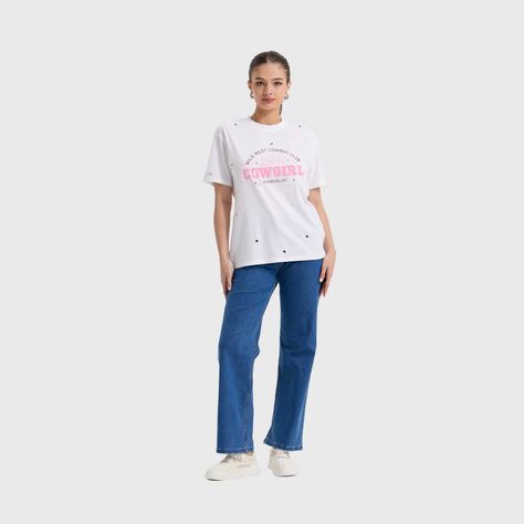 Polera Mujer Ojetillo Oversize Blanco Fashion's Park-3