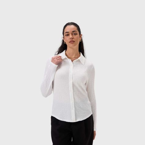 Blusa Mujer Abotonada Blanco Fashion's Park-1