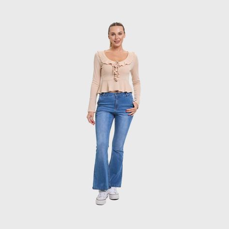 Polera Mujer Con Vuelos Beige Fashion's Park-3