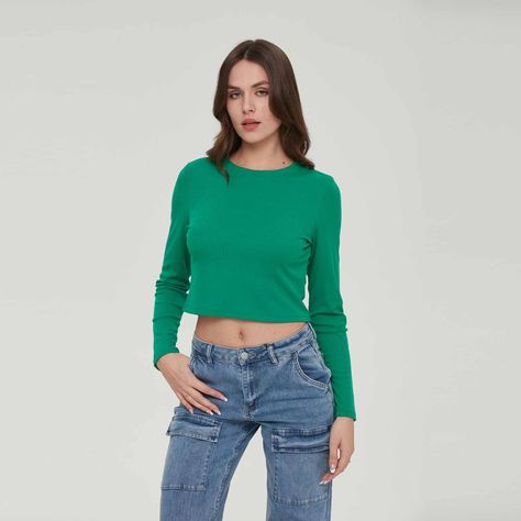 Polera Mujer Rib Liso / Rapport Verde-0