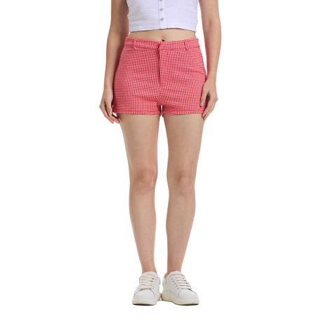 Short Mujer Vichy Rojo Fashion's Park-0
