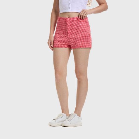 Short Mujer Vichy Rojo Fashion's Park-1