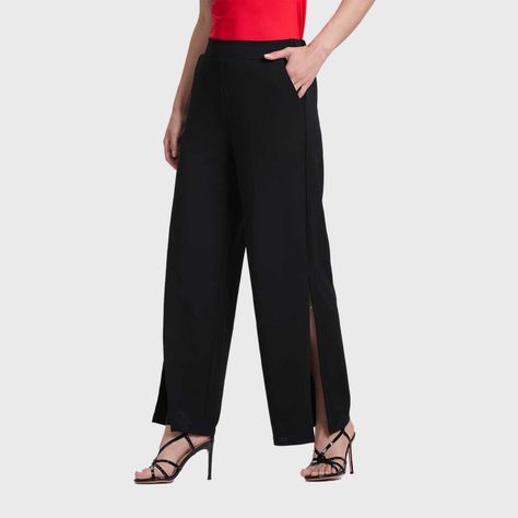 Pantalón Mujer Palazzo Pretina Elastica Negro Fashions Park-1