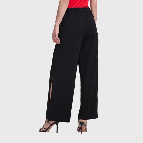 Pantalón Mujer Palazzo Pretina Elastica Negro Fashions Park-2