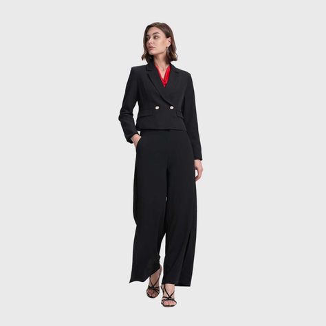 Pantalón Mujer Palazzo Pretina Elastica Negro Fashions Park-3