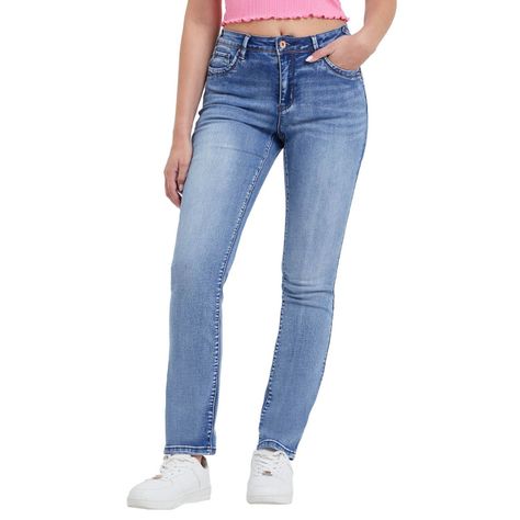 Jeans Flo Recto Azul Mujer-0