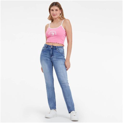 Jeans Flo Recto Azul Mujer-3