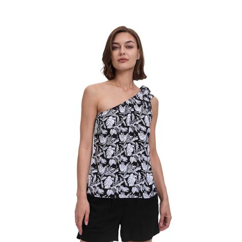 Blusa Mujer Pabilo Ancho Negro / Blanco Fashion's Park-0