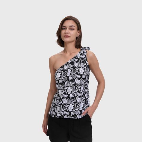 Blusa Mujer Pabilo Ancho Negro / Blanco Fashion's Park-1