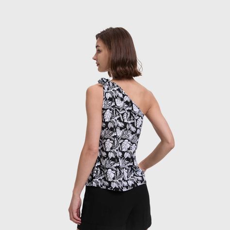 Blusa Mujer Pabilo Ancho Negro / Blanco Fashion's Park-2
