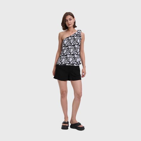 Blusa Mujer Pabilo Ancho Negro / Blanco Fashion's Park-3