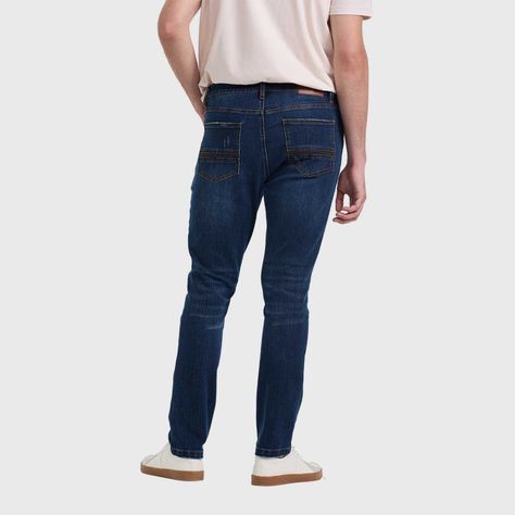 Jeans Hombre Bolsillo Trasero Azul Oscuro Fashion's Park-2