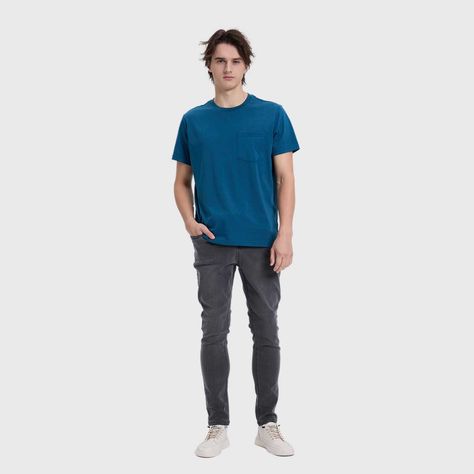 Polera Hombre Con Bolsillo Azul Fashion´s Park-3