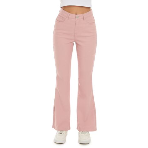 Jeans Mujer Flare Color Marsala Fashion's Park-0