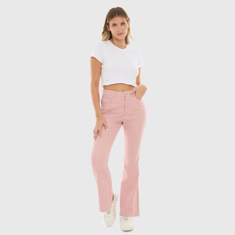 Jeans Mujer Flare Color Marsala Fashion's Park-3