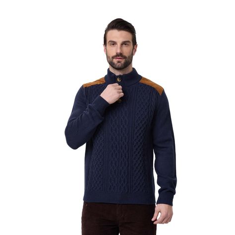 Sweater Hombre 3 Botones Azul Marino-0