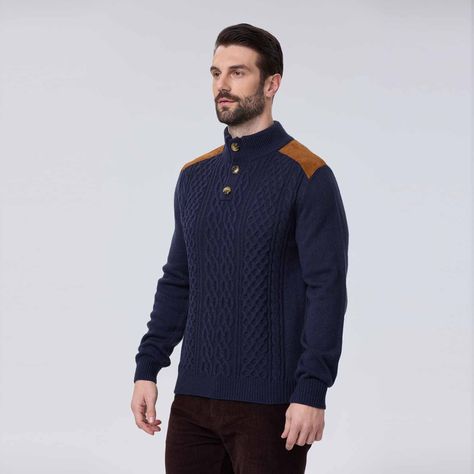 Sweater Hombre 3 Botones Azul Marino-1