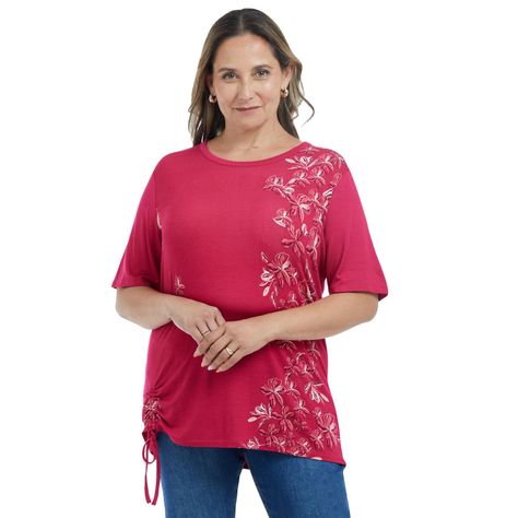 Polera Estampado Posicional Magenta Mujer-0