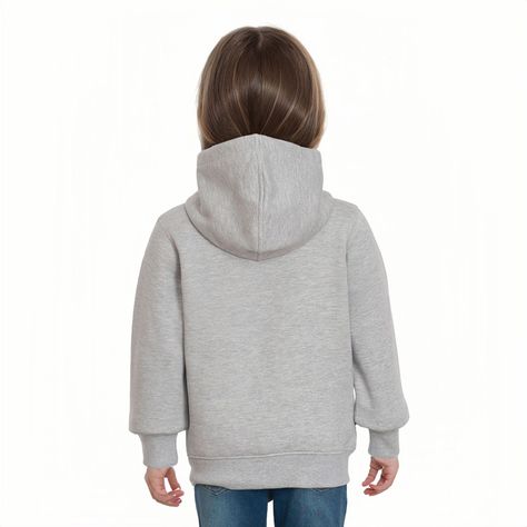 Polerón Niña Full Zipper Peludo Gris Marengo-1