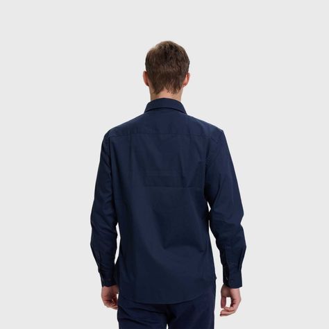 Camisa Hombre Doble Bolsillo Azul Marino Fashion's Park-2