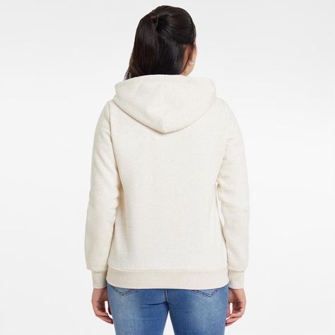 Polerón Mujer Básico Hoodie Crudo Melange-2