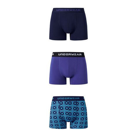 Boxer Hombre Tripack Liso Azul II Fashion's Park-0