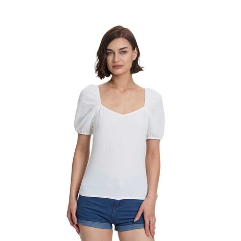 Blusa Mujer Manga Globo Panal Espalda Crudo Fashion's Park-0