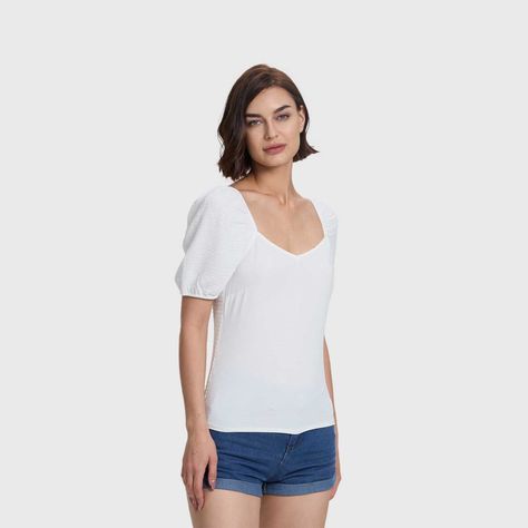 Blusa Mujer Manga Globo Panal Espalda Crudo Fashion's Park-1