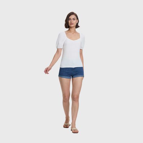 Blusa Mujer Manga Globo Panal Espalda Crudo Fashion's Park-3