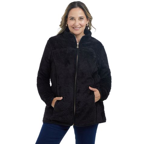 Polar Mujer Peludo Clásico Negro Fashion´s Park-0