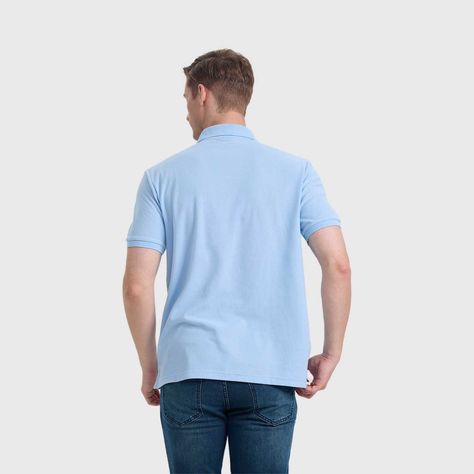 Polera Hombre Básica Pique Lisa Celeste Fashion's Park-2