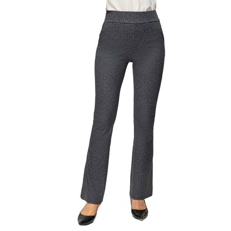 Calza Flare Con Pretina Negro / Blanco Mujer Fashion'S Park-0