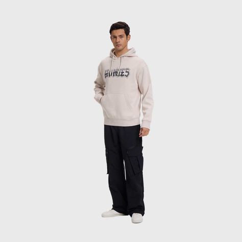 Polerón Hombre Hoodie Print Beige Claro Fashion's Park-3