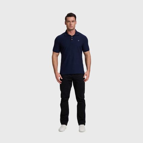 Polera Hombre Pique Básica Azul Marino Lisa Fashion's Park-3