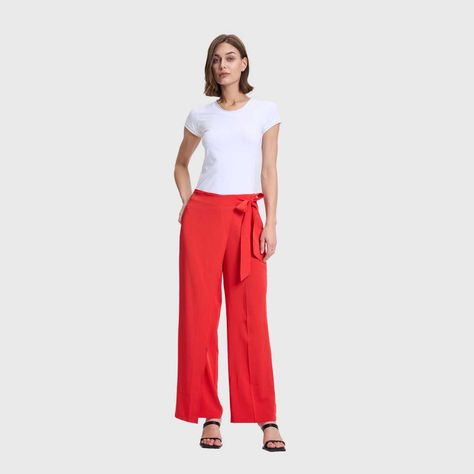 Pantalón Mujer Palazzo Aplicación Cruce Rojo Fashions Park-3