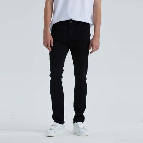 Jeans Hombre Slim Vintage Negro-0